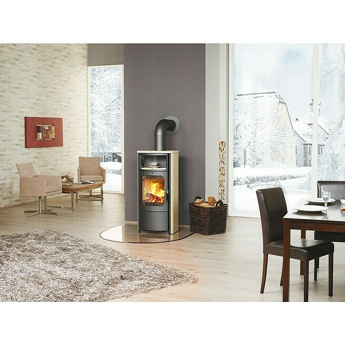 Hark Kaminofen (5 kW, Raumheizvermögen: 99 m³, Verkleidung: Kachel, Creme)