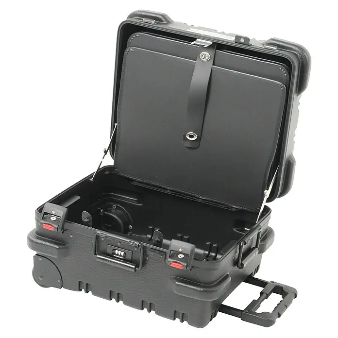 Hepco & Becker Werkzeugkoffer Chicago Case 5530 - L x B x H: 420 x 510 x 340 mm, High Density Polyethylen (HDPE) - Offener schwarzer Rollkoffer mit ausziehbarem Griff und Klappdeckel. Ideal für Reisen und sichere Aufbewahrung.