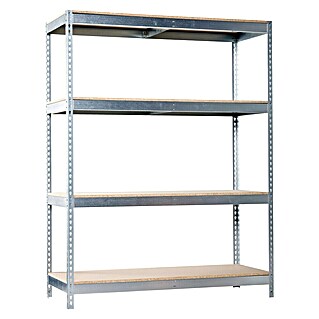 Simonrack Simontaller Estantería para cargas pesadas Chipboard (Al x An x Pr: 200 x 120 x 45 cm, Capacidad de carga por balda: 400 kg, Número de baldas: 4 ud., Inserción, Galvanizado)