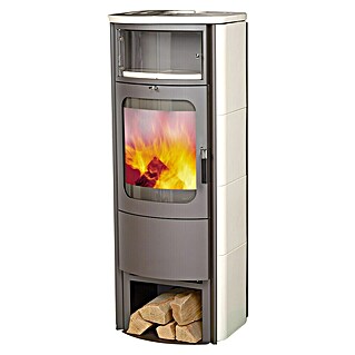 Hark Kaminofen Opera B Grande (5 kW, Raumheizvermögen: 138 m³, Material Verkleidung: Keramik, Creme/Weiß)