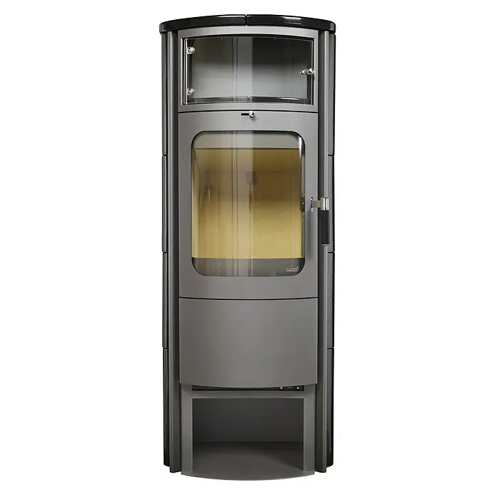 Hark Kaminofen Opera B Grande - 7 kW, Raumheizvermögen: 193 m³, Material Verkleidung: Keramik, Schwarz - Elegante Holzofen-Optik: Der Kaminofen besticht durch sein modernes Design, die große Glasscheibe und die hochwertige Verarbeitung für gemütliche Wärme.