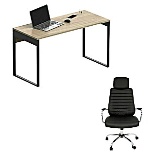 Muebles Pitarch Mesa de escritorio Nexus y silla Diana (2 pzs., Roble Cambrian/Negro)