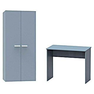 Muebles Pitarch Armario para ropa y mesa de escritorio Tibet (2 pzs., Azul talco)