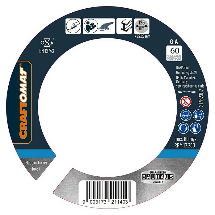 Craftomat Lamellenschijf (Diameter: 125 mm, Korreling: 60) | BAUHAUS