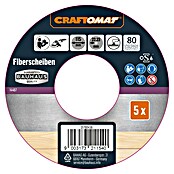 Craftomat Brusna ploča od vlakana  (Promjer: 115 mm, Granulacija: 80, 5 Kom.) | BAUHAUS