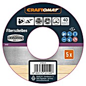 Craftomat Brusna ploča od vlakana  (Promjer: 115 mm, Granulacija: 40, 5 Kom.) | BAUHAUS