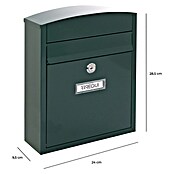 Arregui Compact Buzón de pared E-573 (L x An x Al: 24 x 9,5 x 28,5 cm, Verde, Acero inoxidable) | BAUHAUS