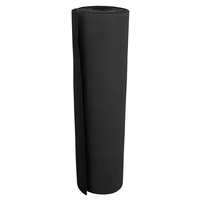 Bur2000 Base aislante Sound 2 - 25 m², Espesor: 2 mm - Un rollo de material aislante negro. Ideal para insonorización y aislamiento térmico, versátil en su uso y fácil de procesar.