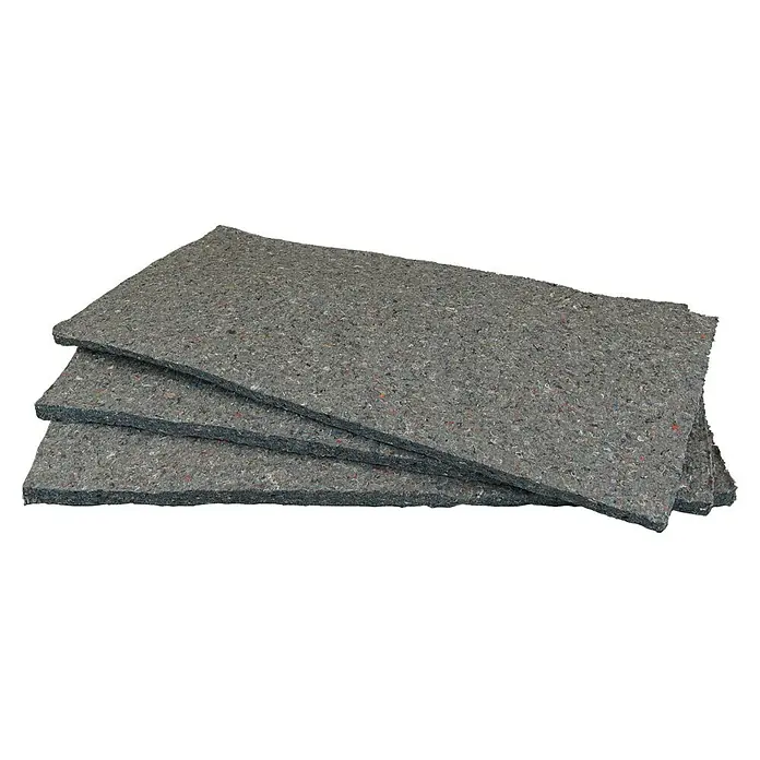 Bur2000 Placa absorbente acústica Felt 34 - 120 x 60 cm, Espesor: 6 cm, Algodón - Pila de mantas de fieltro gris reciclado, ideales para insonorizar o como capa base. Las mantas son versátiles y respetuosas con el medio ambiente.