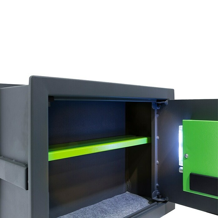 Arregui Caja fuerte empotrable Supra (L x An x Al: 25 x 42 x 32 cm, Negro/Verde, 11 l) | BAUHAUS