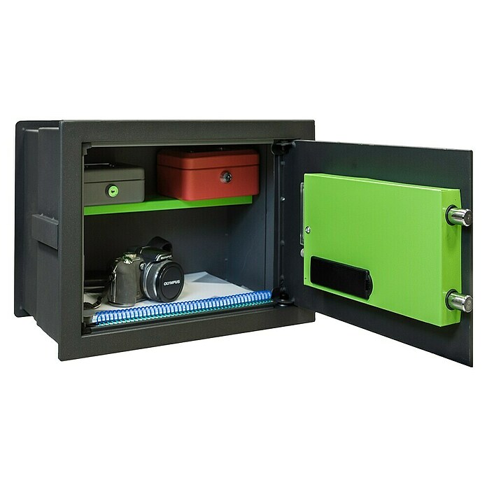 Arregui Caja fuerte empotrable Supra (L x An x Al: 25 x 42 x 32 cm, Negro/Verde, 11 l) | BAUHAUS