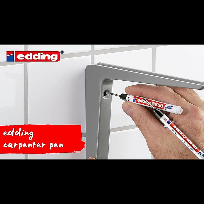 Edding Marcador para taladro 8850 (Negro, Apto para: Agujeros de hasta 20 mm) | BAUHAUS