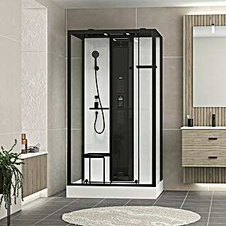 Aurlane Cabina de ducha de vapor Relax Hammam (90 x 115 x 215 cm, Negro)