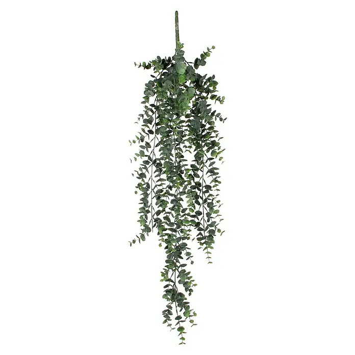 Kunstpflanze Eukalyptus - Höhe: 78 cm, Grün, Kunststoff - Detailaufnahme einer üppigen, künstlichen Eukalyptusgirlande, die natürlich und lebendig wirkt und eine elegante Dekoration darstellt.