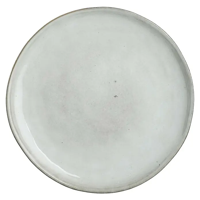 Teller Tabo - 1 Stk., Ø x H: 20,5 x 2 cm, Keramik, Grau - Ein einzelner, leerer, runder Speiseteller mit einer hellen Oberfläche und einem dunkleren Rand. Perfekt für stilvolles Servieren.