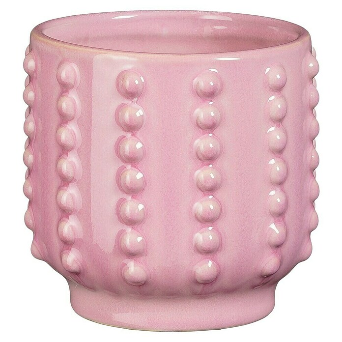 Edelmann Übertopf rund Boaz (Außenmaß (Ø x H): 17,5 x 16,5 cm, Rosa, Keramik, Glänzend) | BAUHAUS