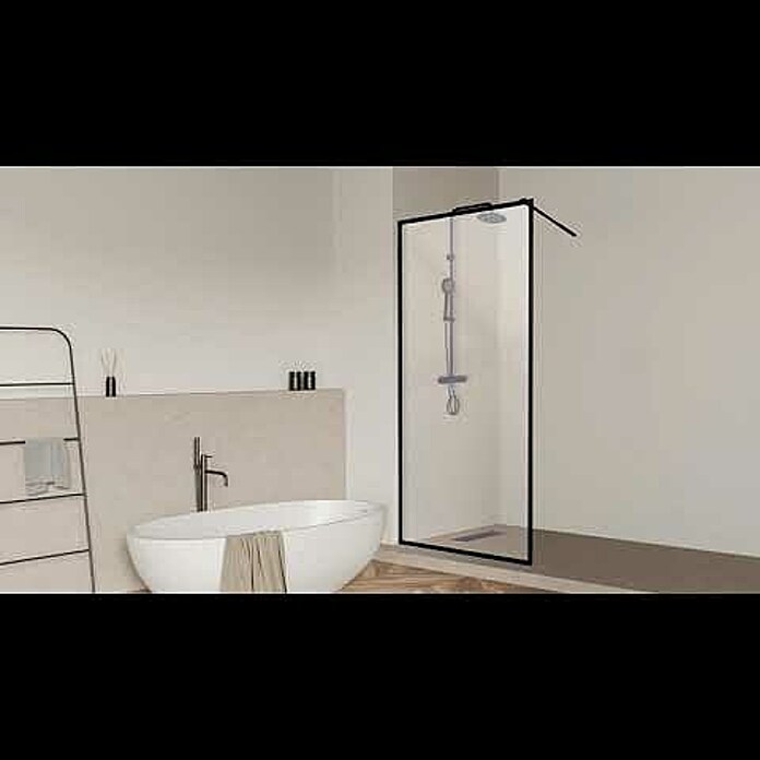 Aurlane Mampara de ducha fija Dark Edge (An x Al: 90 x 200 cm, Revestido) | BAUHAUS