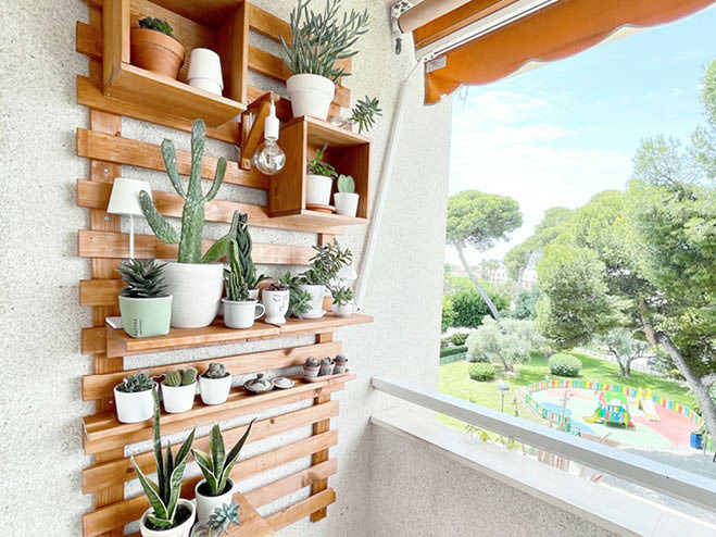 Vertikale Bepflanzung am Balkon