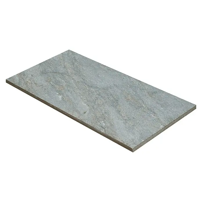 Terrassenfliese Nevada - 40 x 80 x 2 cm, Grau, Matt - Nahaufnahme einer grauen Bodenfliese mit natürlicher Textur, ideal für moderne Innenräume.