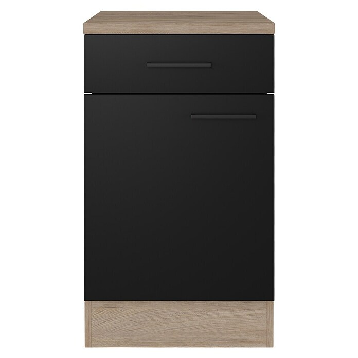 Flex-Well Unterschrank Capri (L x B x H: 60 x 50 x 85 cm, Schwarz/Braun) | BAUHAUS