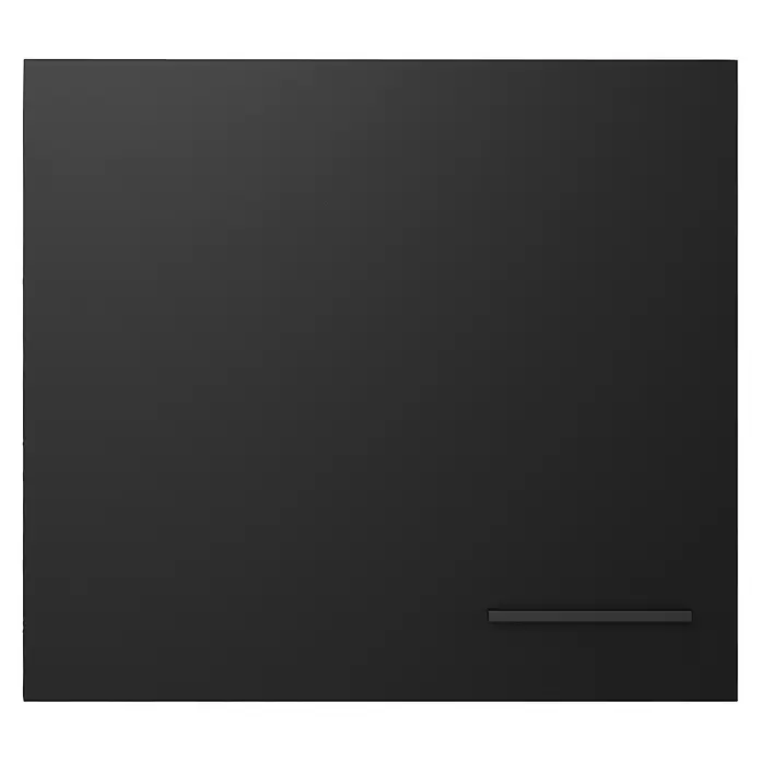 Flex-Well Küchen-Hängeschrank Capri - L x B x H: 32 x 60 x 54,8 cm, Schwarz/Braun - Anthrazitgraue Platte mit minimalistischem, eingelassenem Horizontalgriff unten rechts.