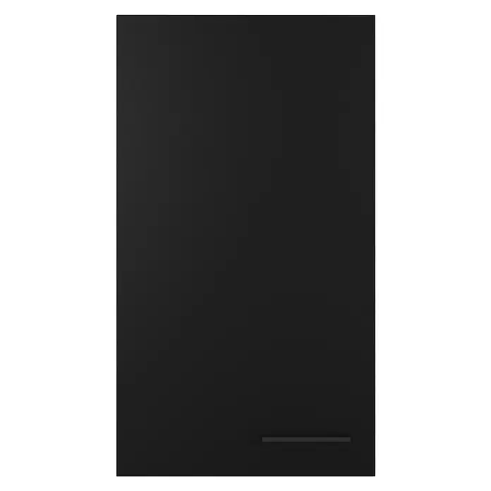 Flex-Well Hängeschrank Capri - L x B x H: 32 x 50 x 89 cm, Schwarz/Braun - Dunkelgraues minimalistisches schwebendes Wandregal.