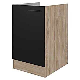 Flex-Well Spülenunterschrank Capri (57 x 50 x 82 cm, Schwarz)