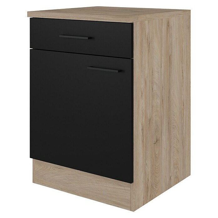 Flex-Well Unterschrank Capri (L x B x H: 60 x 60 x 85 cm, Schwarz/Braun) | BAUHAUS