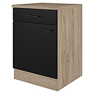 Flex-Well Unterschrank Capri (L x B x H: 60 x 60 x 85 cm, Schwarz/Braun)