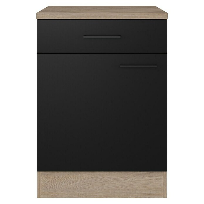 Flex-Well Unterschrank Capri (L x B x H: 60 x 60 x 85 cm, Schwarz/Braun) | BAUHAUS