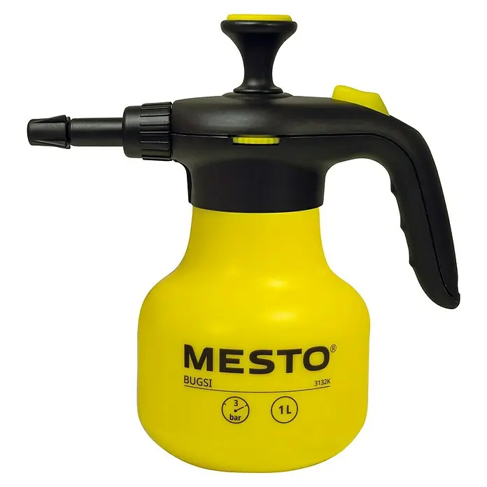 Mesto Drucksprühgerät Bugsi - Kunststoff - Gelbe MESTO Drucksprühflasche "BUGSI" mit schwarzem Griff und Pumpe. Ideal für Garten und Haushalt.