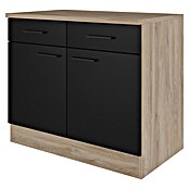 Flex-Well Unterschrank Capri (L x B x H: 60 x 100 x 85 cm, Schwarz/Braun) | BAUHAUS