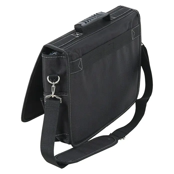 Hepco & Becker Werkzeugtasche Polytex 5851 Technikertasche - L x B x H: 100 x 390 x 300 mm, Polyester - Schwarze Umhängetasche aus Stoff mit Tragegriff und Schultergurt, ideal für Arbeit oder Schule, bietet viel Stauraum und Komfort.
