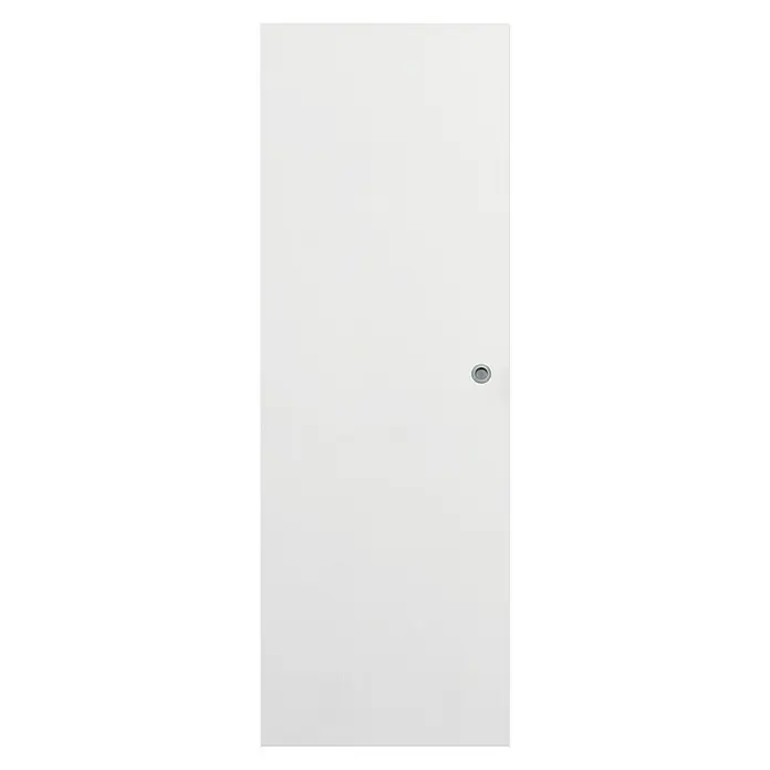 Solid Elements Hoja de puerta KNP - 82,5 x 203 cm, Blanco, Alveolar, Con uñero - Una puerta blanca con un pomo redondo. Perfecta para interiores modernos, la puerta ofrece un diseño minimalista para cualquier habitación.