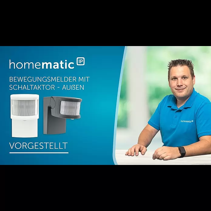 Homematic IP Bewegungsmelder mit Schaltaktor - Anthrazit, 1.150 W - Homematic IP | Bewegungsmelder mit Schaltaktor - auen vorgestellt