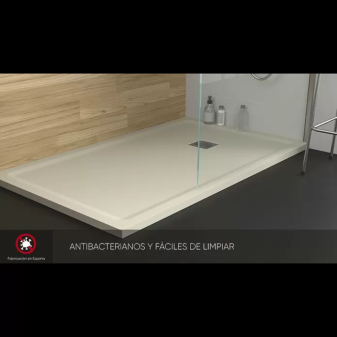 GME Plato de ducha Ardesia Plus - L x An: 80 x 80 cm, Blanco, Cuadrado - Platos de ducha de carga mineral - GME