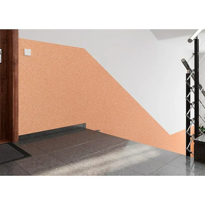 Probau WDVS-Buntsteinputz - Weiß/Orange/Rot, 25 kg - Wanddekor mit einzigartiger Textur und Farbgebung, die dem Raum eine warme und einladende Atmosphäre verleiht. Perfekt für moderne Innenräume.