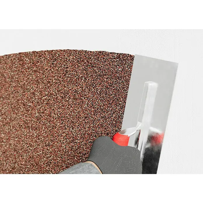 swingcolor Buntsteinputz - Korngröße: 2 - 3 mm, 20 kg, Nr. 52 - Aufbringen von dekorativem Putz mit einer Glättkelle.