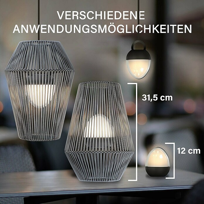 MegaLight Akku-Lampe Ovo Line (400 lm, RGBW, 23 x 23 x 52,5 cm) | BAUHAUS