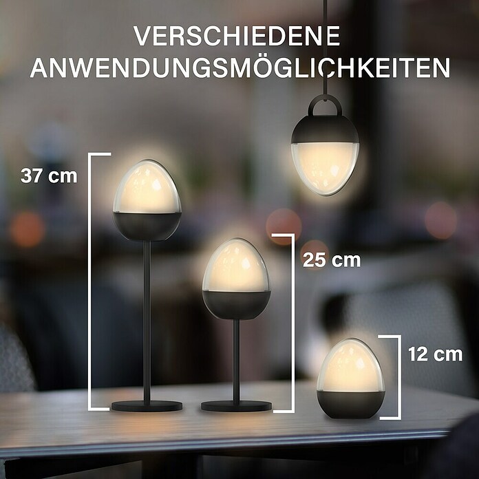 MegaLight Akku-Lampe Ovo Pure (14,5 x 14,5 x 25 cm, 400 lm, RGBW) | BAUHAUS