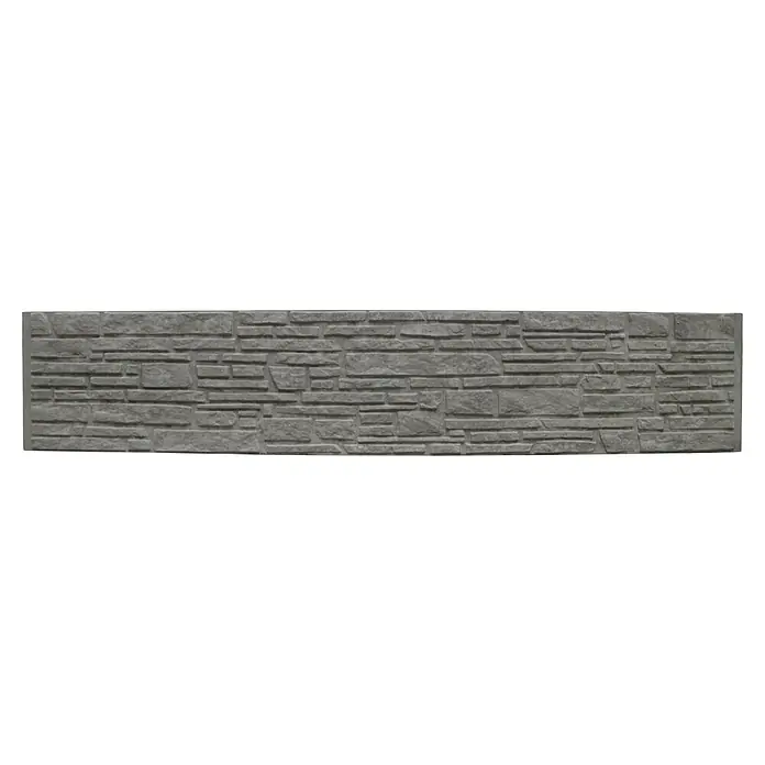 Beckers Betonzaun Zaunelement Standard Montana Motiv - 200 x 38,5 cm, Beton, Betongrau - Graue Steinverblendung für Innen- und Außenbereiche, die eine rustikale und natürliche Optik bietet. Die Steine sind unregelmäßig geformt.