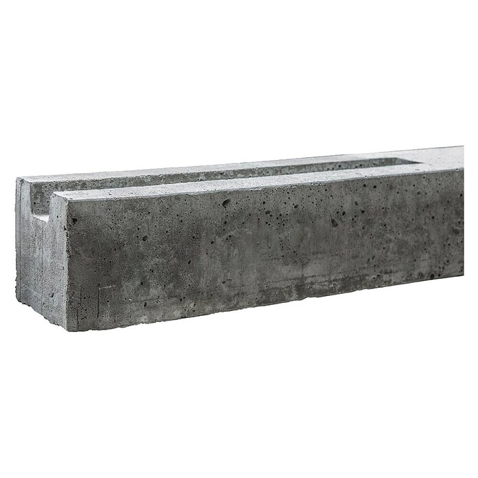 Beckers Betonzaun Zaunpfosten Standard (11 x 11 x 248 cm, Betongrau, Beton, Anfangspfosten) | BAUHAUS