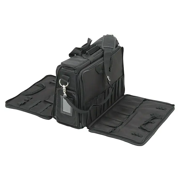 Hepco & Becker Werkzeugtasche Polytex 5852 Technikertasche - L x B x H: 220 x 440 x 330 mm, Polyester - Schwarze Werkzeugtasche mit vielen Fächern und Tragegriffen, ideal für Handwerker und Techniker.