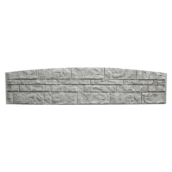 Beckers Betonzaun Abschlussplatte Standard Felsbogen Motiv (200 x 45 cm, Beton, Betongrau) | BAUHAUS