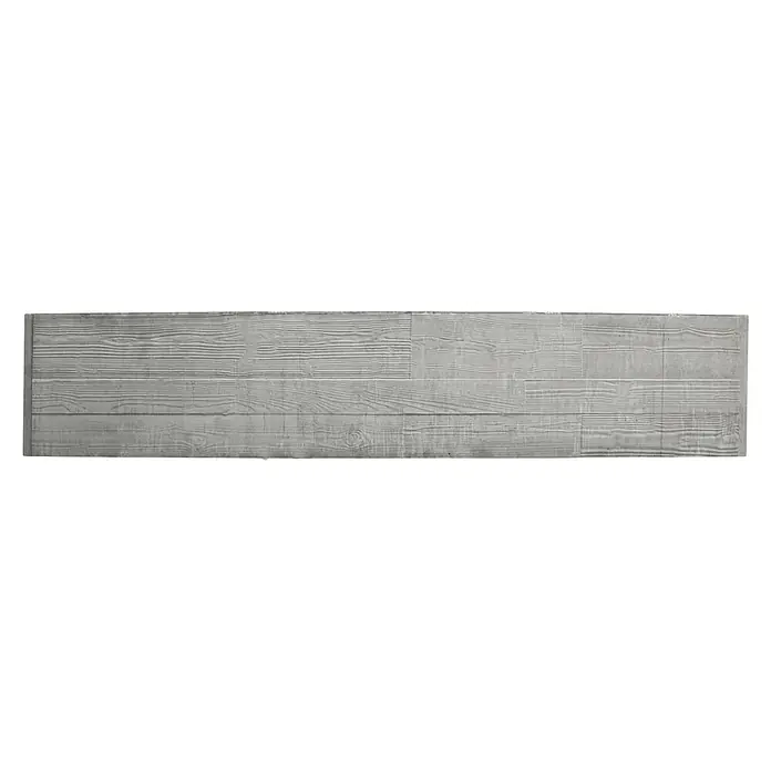Beckers Betonzaun Zaunelement Standard Timber Motiv - 200 x 38,5 cm, Beton, Betongrau - Graues Holzbrett-Produktbild, das die Textur und Maserung des Holzes hervorhebt. Ideal für Präsentationen mit neutralem Hintergrund.