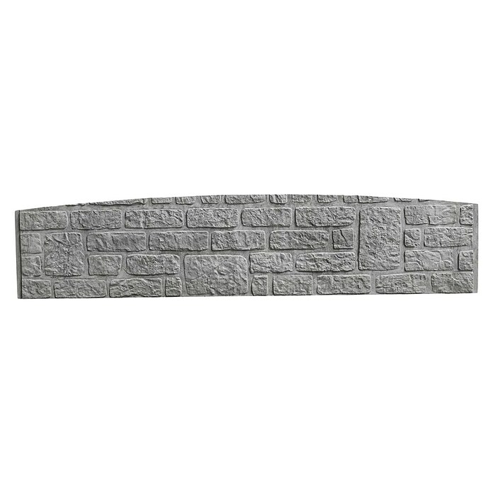 Beckers Betonzaun Abschlussplatte Standard Romaniabogen (200 x 45 cm, Beton, Betongrau) | BAUHAUS