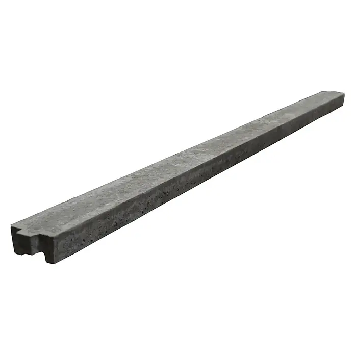Beckers Betonzaun Oberlatte Standard - L x B x H: 197,5 x 6 x 13 cm - Grauer Pflasterstein mit Rillen für den Gartenweg. Perfekt für eine einfache und stabile Installation.
