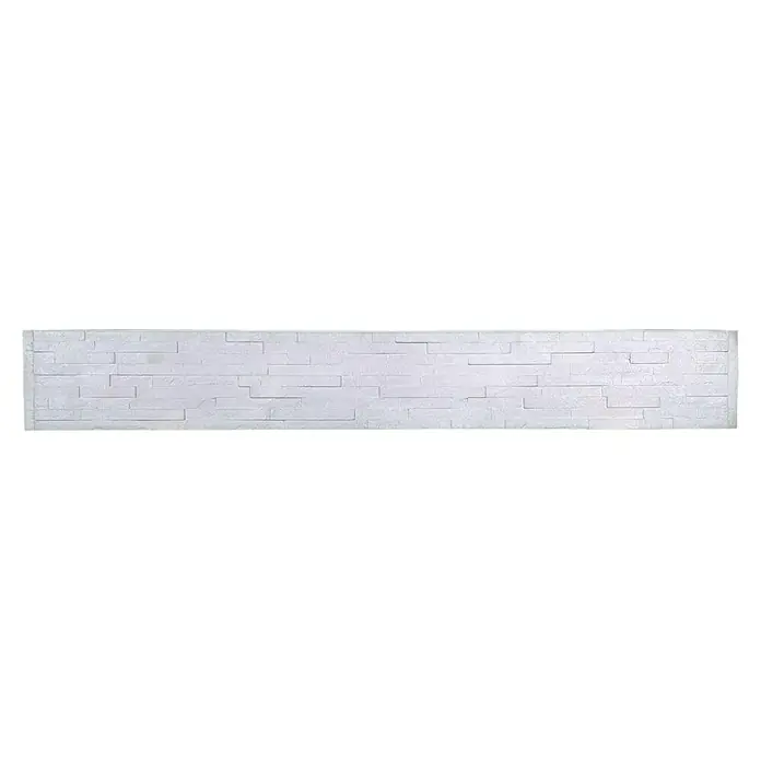 Beckers Betonzaun Zaunelement Standard Tetris Motiv - 200 x 38,5 cm, Beton, Betongrau - Weiße Wandpaneele mit Steinmuster zur dekorativen Wandgestaltung im Innenbereich. Ideal für Wohnräume, Büros und mehr.