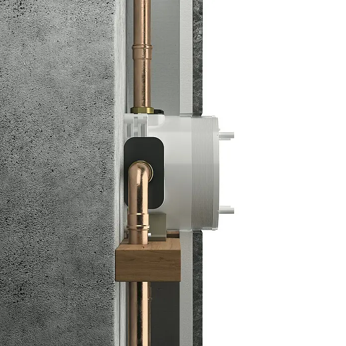 Ideal Standard Unterputzsystem Easy-Box - Einbautiefe: 73 mm - 95 mm - Einbau-Duschsystem mit Unterputzarmatur, Kupferrohren und Wandbefestigung für moderne Badezimmer.