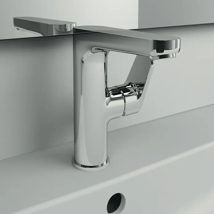 Ideal Standard Cerafine O Waschtischarmatur H155 - Chrom, Glänzend, Ohne Ablaufgarnitur - Glänzender Chrom-Einhebelmischer für das Badezimmer mit modernem Design. Der Wasserhahn besticht durch seine klaren Linien und die hochwertige Verarbeitung.